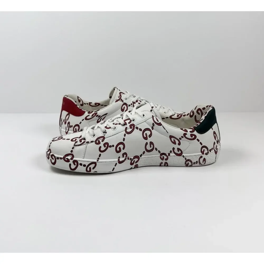 Size 10.5US - Gucci Ace GG Ghost Monogram Leather